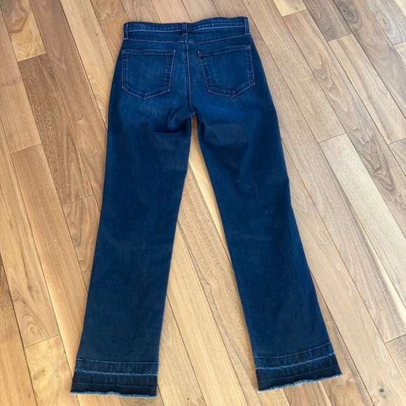 YOGA jeans, classic rise, straight leg, cropped, stretch, dark blue, size small - Picture 2 of 14